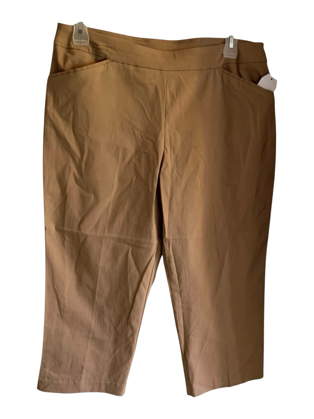 Time & Tru Womens Size XXL (20) Mid Rise Capri stretch Pants brown NWT